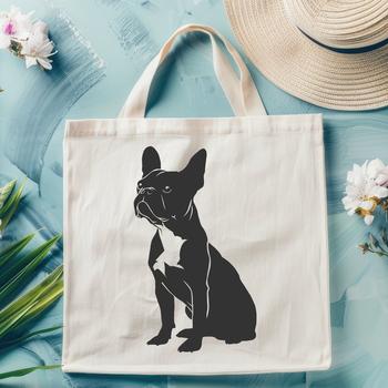 A sitting Boston Terrier dog, illustrated as vector art for personal or commercial use.