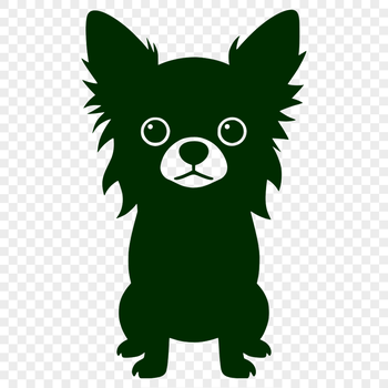 A simple vector design of a Chihuahua animal in silhouette form.