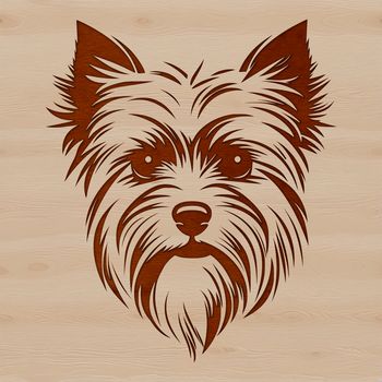 Small-sized Yorkshire Terrier dog breed depicted in vector format.