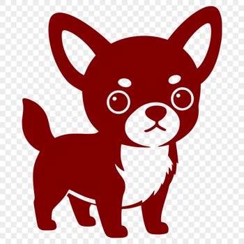 A small breed dog in the style of a simple silhouette.