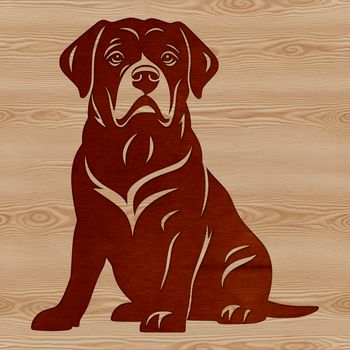 A sitting Rottweiler breed dog illustration in vector format.