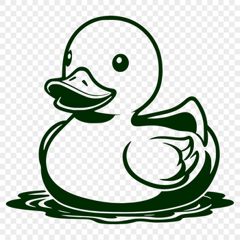 A vector illustration of a duck, designed as clip art for various digital applications.
