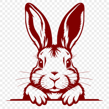 A cartoon rabbit with a rounded head and floppy ears, designed as a digital vector graphic.