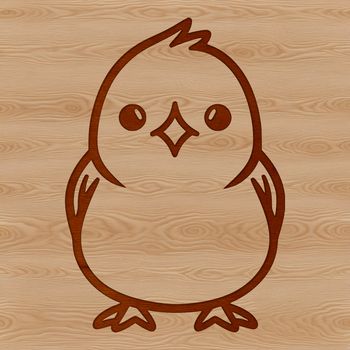 A simple line drawing of a cute farm animal, commonly found on farms during Easter.