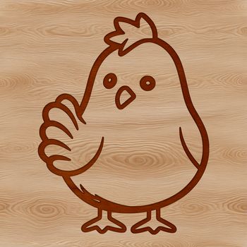 A simple line drawing of a cute farm animal, designed as a vector graphic.