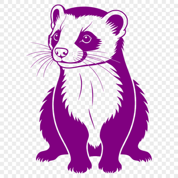 Ferret silhouette illustration for personal or commercial use in cutting machines and vector graphics software.