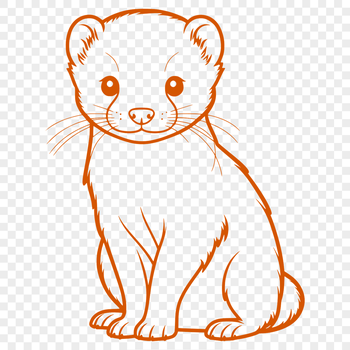 A free vector graphic of a ferret in silhouette form.