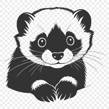 A vector illustration of a curious ferret peeking out from behind something.