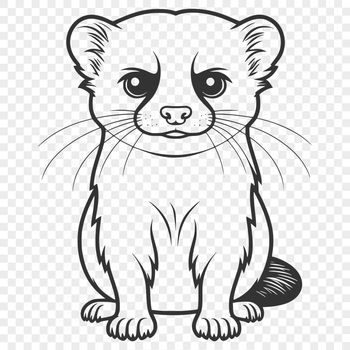 Cartoon style ferret graphic designed as a silhouette.