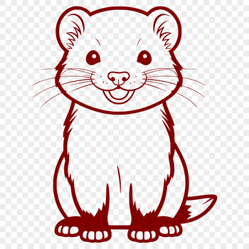 An illustration of a ferret, suitable for personal or commercial use as a cutting file.