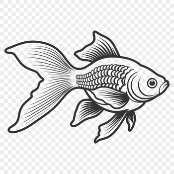 Vector graphic design of a goldfish, ideal for digital use and personal projects.