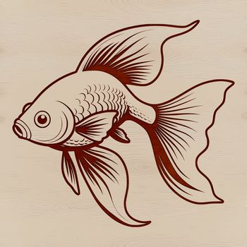 A simple illustration of a small fish with golden scales.