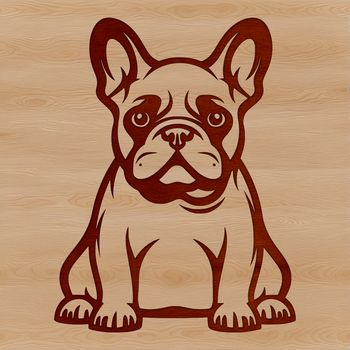 A charming French Bulldog sitting on its haunches, rendered as a high-quality vector graphic.
