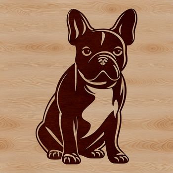A cartoon illustration of a sitting French bulldog breed dog, suitable for digital designs.