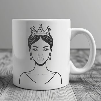 A royalty-themed clip art illustration of a girl in a regal dress, suitable for various design applications.