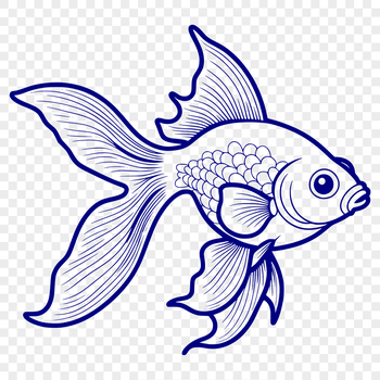 An SVG vector design of a fish commonly kept as a pet.