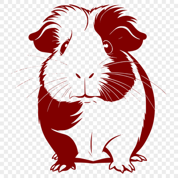 A simple, high-quality illustration of a guinea pig suitable for vector design and cutting machine projects.