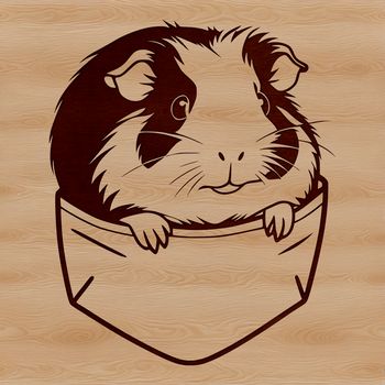 A high-quality SVG illustration of a guinea pig, suitable for digital cutting machines like Cricut or laser cutters.