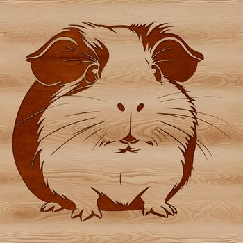 A digital illustration of a cute guinea pig for use in various designs and projects.