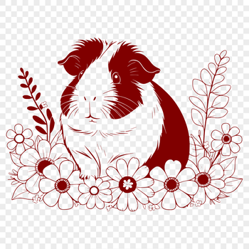 Cute guinea pig illustration in vector format for digital design.