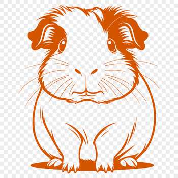 A close-up illustration of a guinea pig's face and body, suitable for digital crafting projects and personal use.