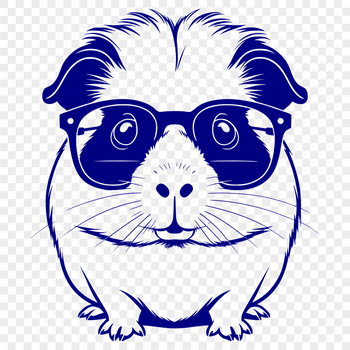 An adorable guinea pig wearing trendy sunglasses.