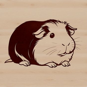 A digital illustration of a Guinea Pig, suitable for vector art projects.