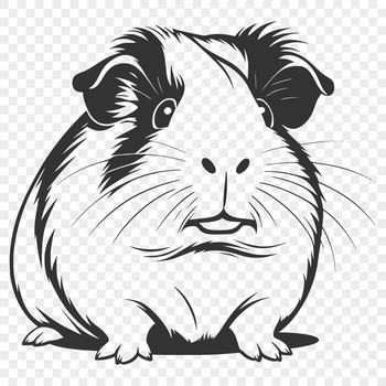 Guinea pig illustration in vector format, suitable for cutting machines like Cricut or laser cutters.