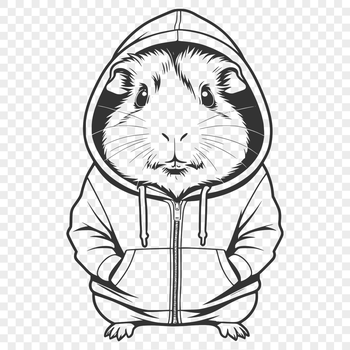 SVG design of a guinea pig with hooded fur