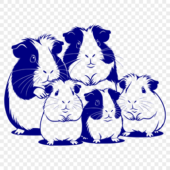 A cute, furry Guinea Pig illustration suitable for vector graphics.