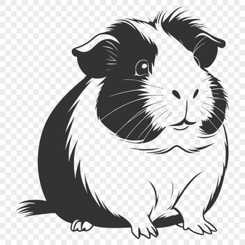 A digital illustration of a happy guinea pig with a bold outline, suitable for vector art design.