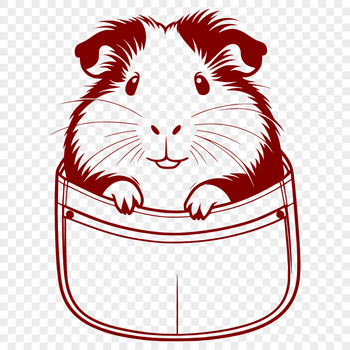 A cute illustration of a guinea pig suitable for use in digital designs and crafts.