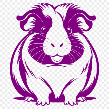 A cartoon illustration of a domestic guinea pig, suitable for print or digital use in various designs.
