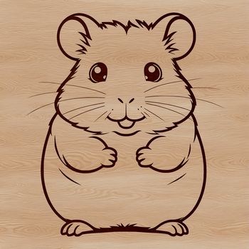 A detailed illustration of a hamster in a playful pose, suitable for personal or commercial use as clip art.