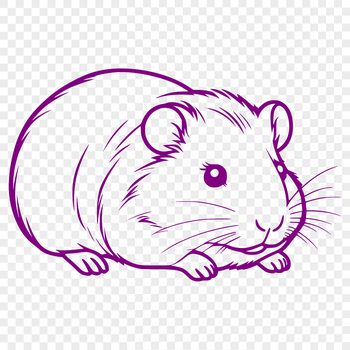 A simple illustration of a hamster in a circular habitat, suitable for use as clip art or vector design.