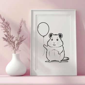 A stylized illustration of a small animal, likely a pet hamster.
