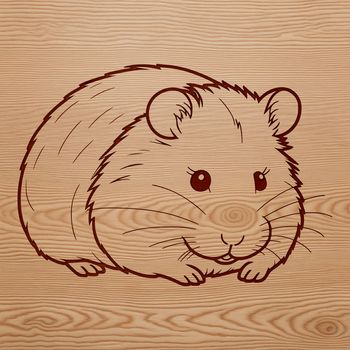 A colorful illustration of a cute hamster in a simple design.