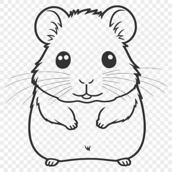 SVG illustration of a small furry hamster animal, ideal for digital designs and printing.