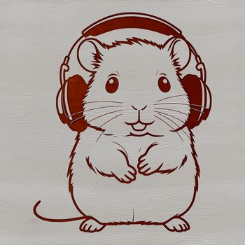 Hamster illustration in vector format for crafting and design purposes.
