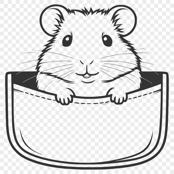 A small, furry hamster sitting in its cage, ideal for vector designs.