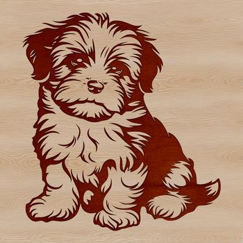 A free vector design of a sitting Havanese dog in high-quality digital format for use in various graphics projects.