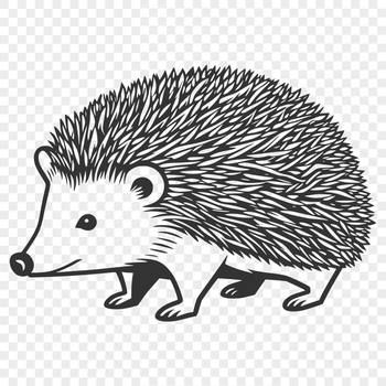 A detailed illustration of a small mammal with quills, suitable for vector design projects.