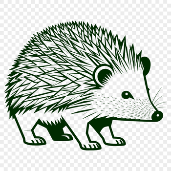 A small, spiny mammal with rounded body and long snout, rendered as a vector graphic in SVG format.