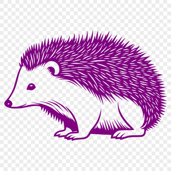 A digital illustration of a hedgehog with sharp quills, suitable for vector design projects.