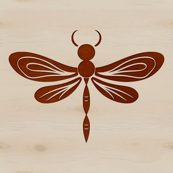 A colorful illustration of a dragonfly with delicate wings and a long slender body, depicted in vibrant colors.