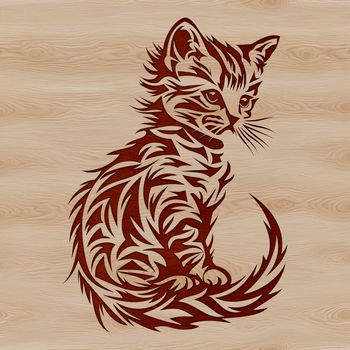 A cute sitting cat designed as a vector image.