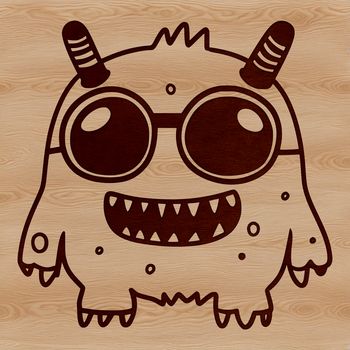 A colorful illustration of a cute monster wearing trendy sunglasses.