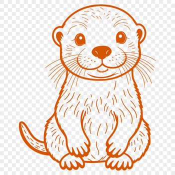 Vector graphic design featuring a mammal animal with webbed feet.