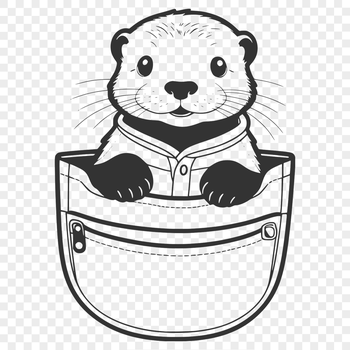 A digital illustration of a river otter swimming in water.