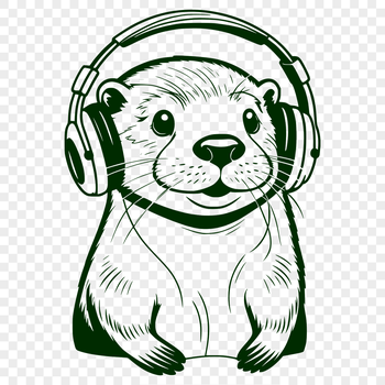 A vector illustration of a playful otter swimming in the water.